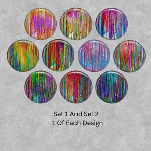 Abstract Glass Cabochons: Handmade Domed Jewelry Making (10pcs)