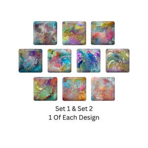Mulitcoloured Abstract Marble Glass Fridge Magnets, Glass Magnets, Housewarming Gift, Office Magnets