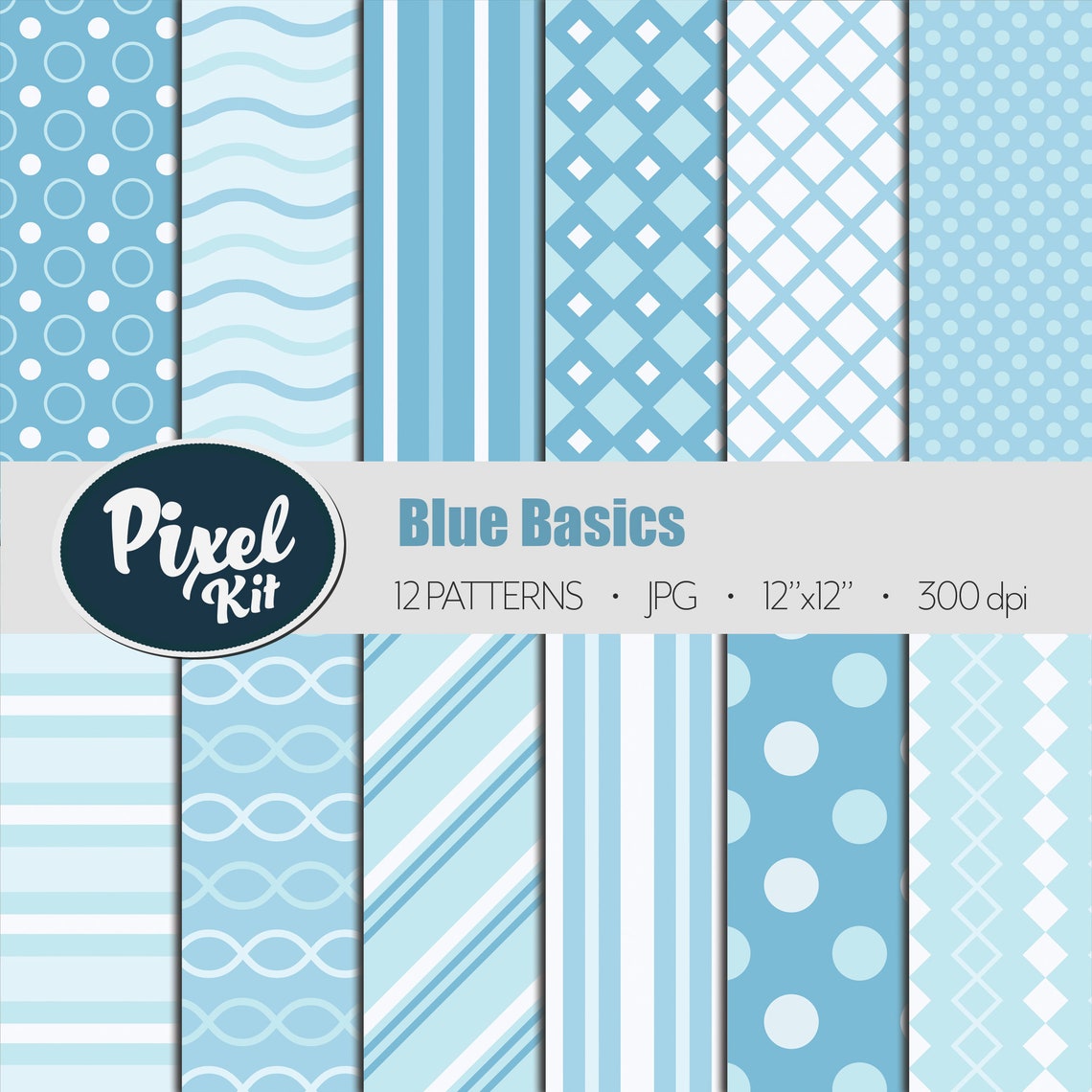 Blue Digital Paper for Scrapbooking Instant Download Seamless | Etsy