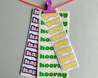 Sticker Set - hooray/happy/yay