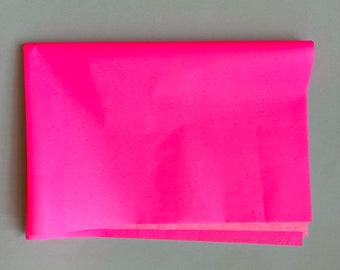 5 sheets of tissue paper, neon pink, plain