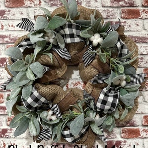 Buffalo Check Burlap Wreath image 7