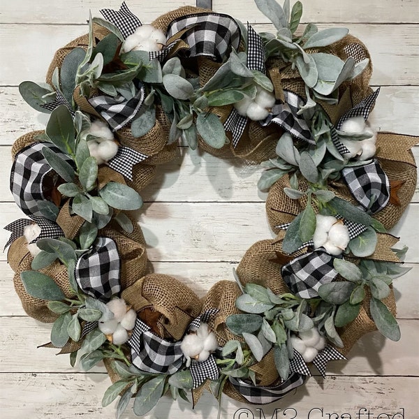 Buffalo Check Burlap Wreath