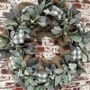 Buffalo Check Burlap Wreath image 4