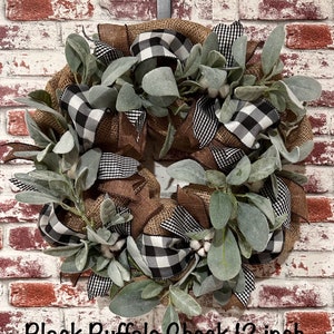 Buffalo Check Burlap Wreath image 8