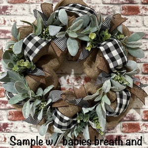 Buffalo Check Burlap Wreath image 6