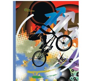 BMX Composition Notebook: Wide Ruled, 120 Pages