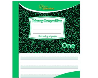 Dotted Grid Primary Composition Notebook: K-2 School Supplies