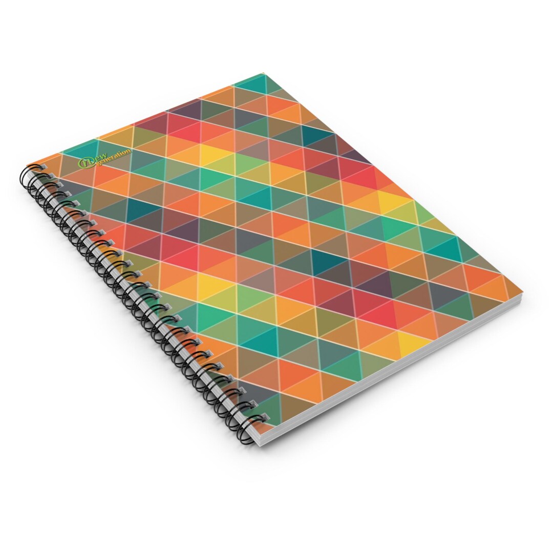 Colorful Geometric Spiral Notebook: Lined Journal, 6x8 Inches - Etsy