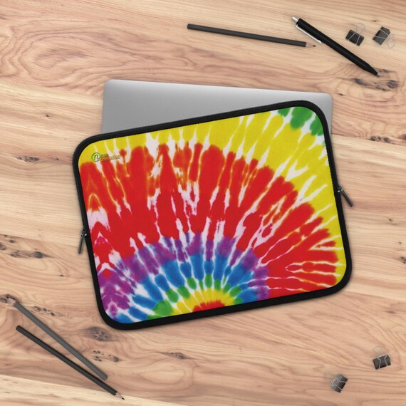 Vibrant Tie-dye Laptop Sleeve, Colorful Computer Case, Tech