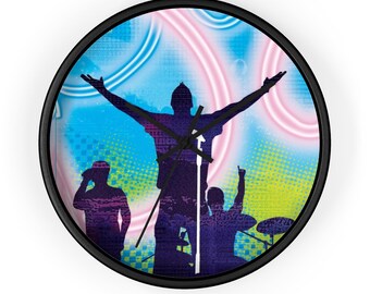 Colorful Music Band Wall Clock: Modern Art Home Decor