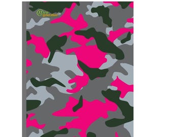 Pink Camo Composition Notebook: Wide Ruled, 120 Pages