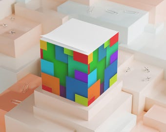 Colorful Zigzag Note Cube: Fun Desk Organizer, 700 Sheets