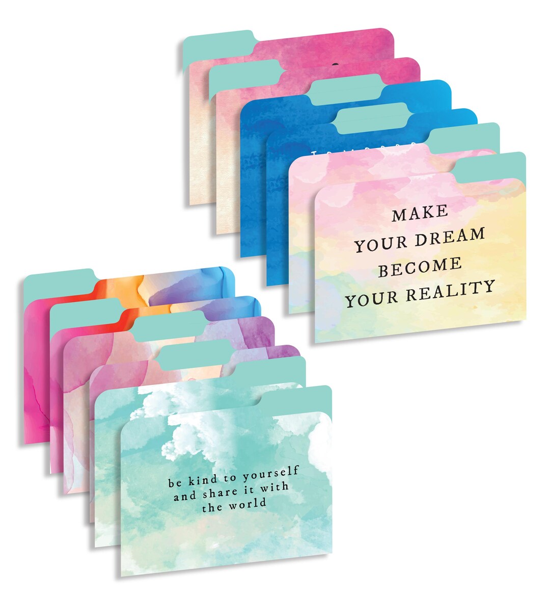 1/3 Cut File Folders - Water Color -new Generation -say Goodbye to ...