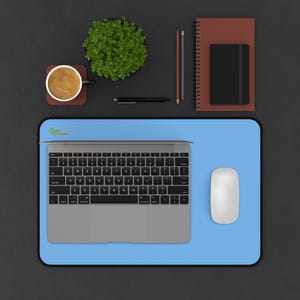 Light Blue Desk Mat: Waterproof Neoprene Office Decor