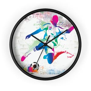 Soccer Player Wall Clock | Sports Decor for Athletes | Unique Gift for Soccer Lovers, Game Room Wall Art, Kids Room Decor, Sports Enthusiast
