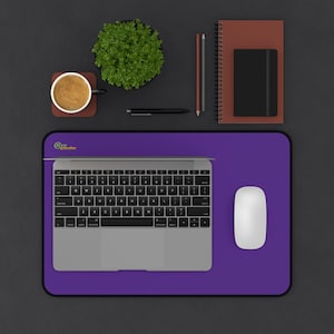 New Generation - Dark Purple Color Desk Mat , Desk  Decor for Home or Office , Waterproof Desk Writing Mat, Large Desk Blotter Protector .