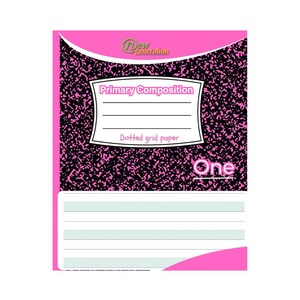Dotted Grid Primary Composition Notebook: K-2 School Supplies
