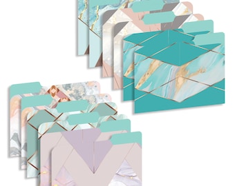 Gold Marble File Folders: Decorative Letter Size, 12-Pack