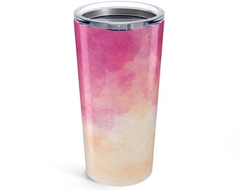 Pink Ombre Stainless Steel Tumbler: 20oz Travel Mug, Eco-Friendly Drinkware