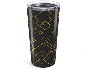 Gold Geometric Tumbler: Elegant Stainless Steel Drinkware