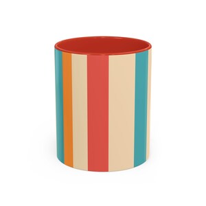 Colorful Striped Coffee Mug - Retro Style Mug, Perfect Gift for Coffee Lovers, Home Decor, Kitchen Essentials, Birthday, Celebration