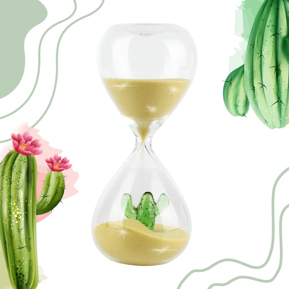 Clessidra in vetro 100% soffiato a bocca Clessidra 15 minuti, decorazione  clessidra, orologio sabbia, clessidra cactus -  Italia