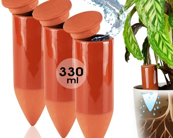 LIVONDO Terracotta watering aid handmade, watering aid modern, plant watering without electricity (330 ml), Olla