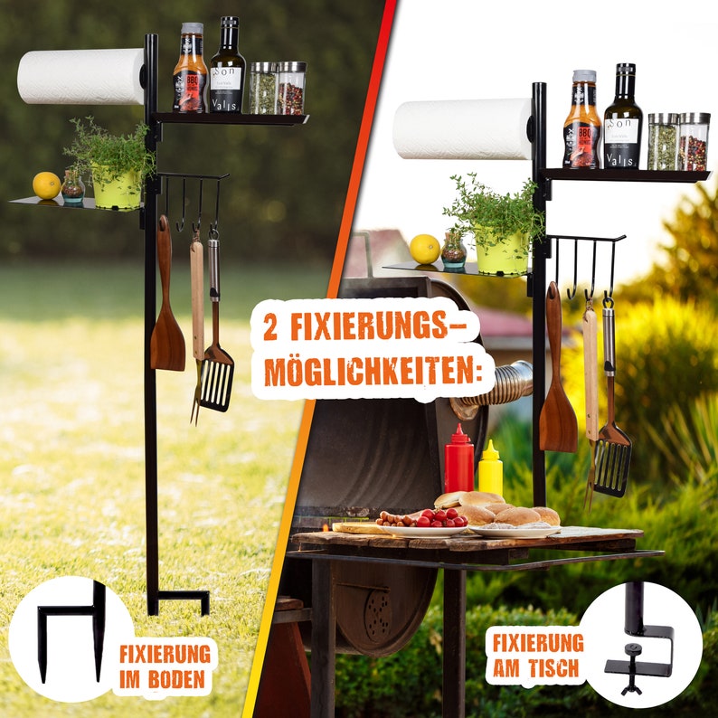 Grillbutler der Innovative praktische Grill Organizer I perfektes BBQ Zubehör für Jede Art von Grillen I Grill Zubehör Bild 3