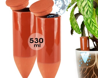 LIVONDO Terracotta Bewässerungshilfe handgefertigt | Gießhilfe modern | Planzenbewässerung ohne Strom (530 ml)