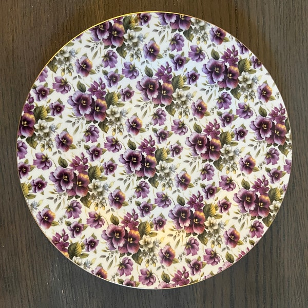 Pansy Chintz Dinner Plate by Baum Brothers