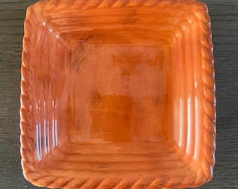 Tuscan Countryside Terra Cotta Square Salad Plate by Artimino