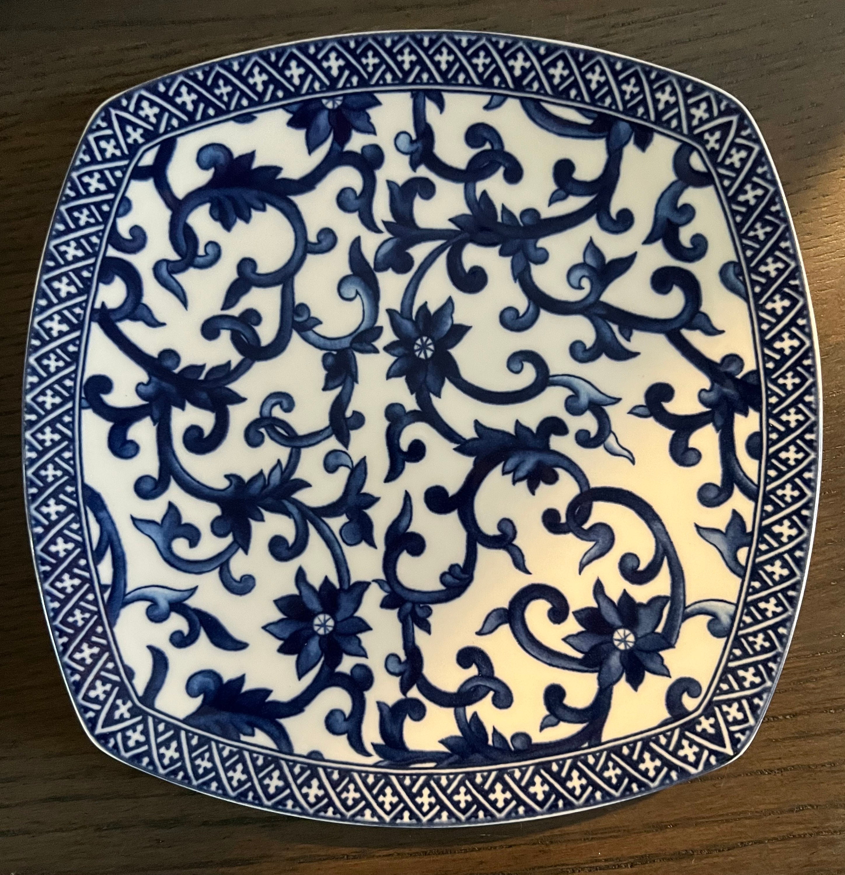 Mandarin Blue Square Salad Plate by Ralph Lauren - Etsy