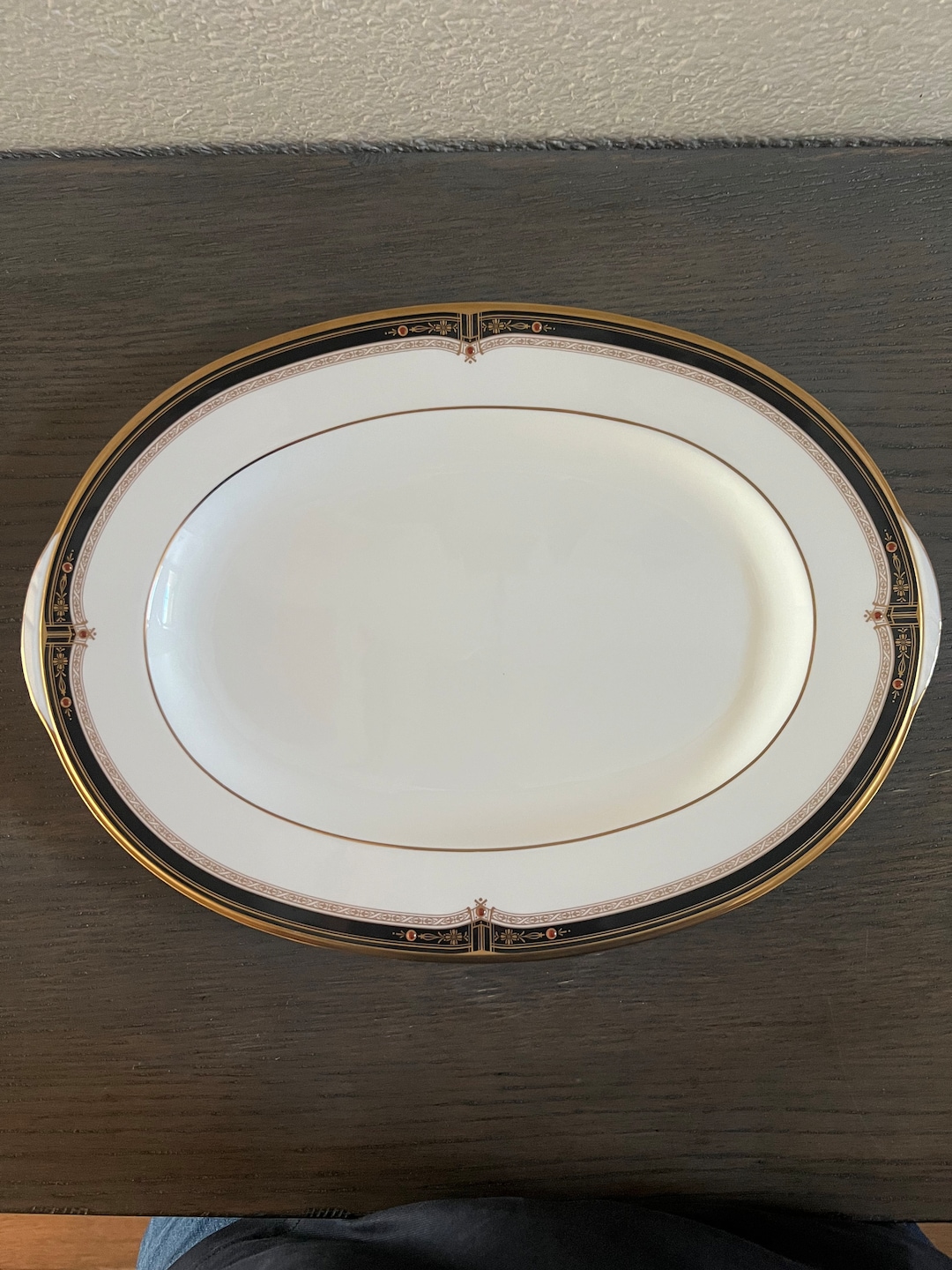 Gold and Sable Oval Serving Platter by Noritake Etsy