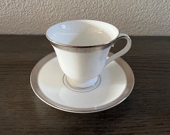 Newgrange Platinum Cup and Saucer by Waterford