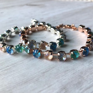 Sea Glass 6mm Crystal Dainty Bracelet