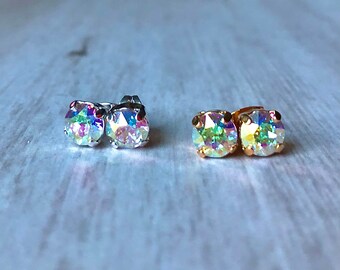 Crystal Star Stud Earrings Gold Tone Aurora Borealis EI42 Fashion Jewelry Crystal Star Stud Earrings Gold Tone Aurora Borealis EI42 Fashion Jewelry