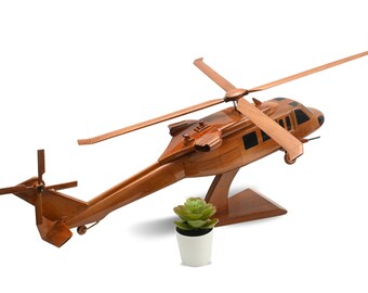 UH-60 Black Hawk Wooden Model - Wooden Airplane Home and Office Decoration - Model helicopter - Wooden Model Helicopter - Veteran gift