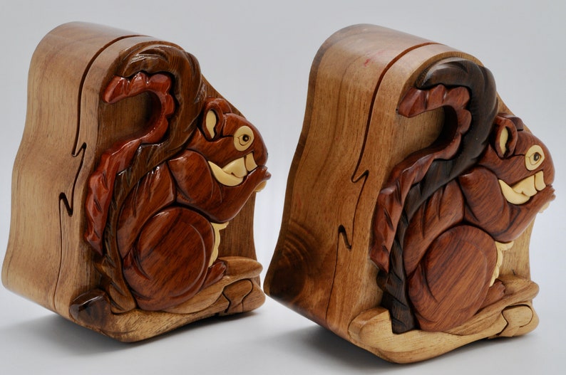 Squirrel Wooden Puzzle Box Wooden Squirrel Puzzle Box Etsy