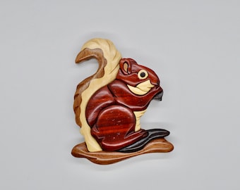 Squirrel Handmade Wooden Fridge Magnet | Cute Wooden Squirrel  | Cute animal fridge magnet | Squirrel Fridge Decor