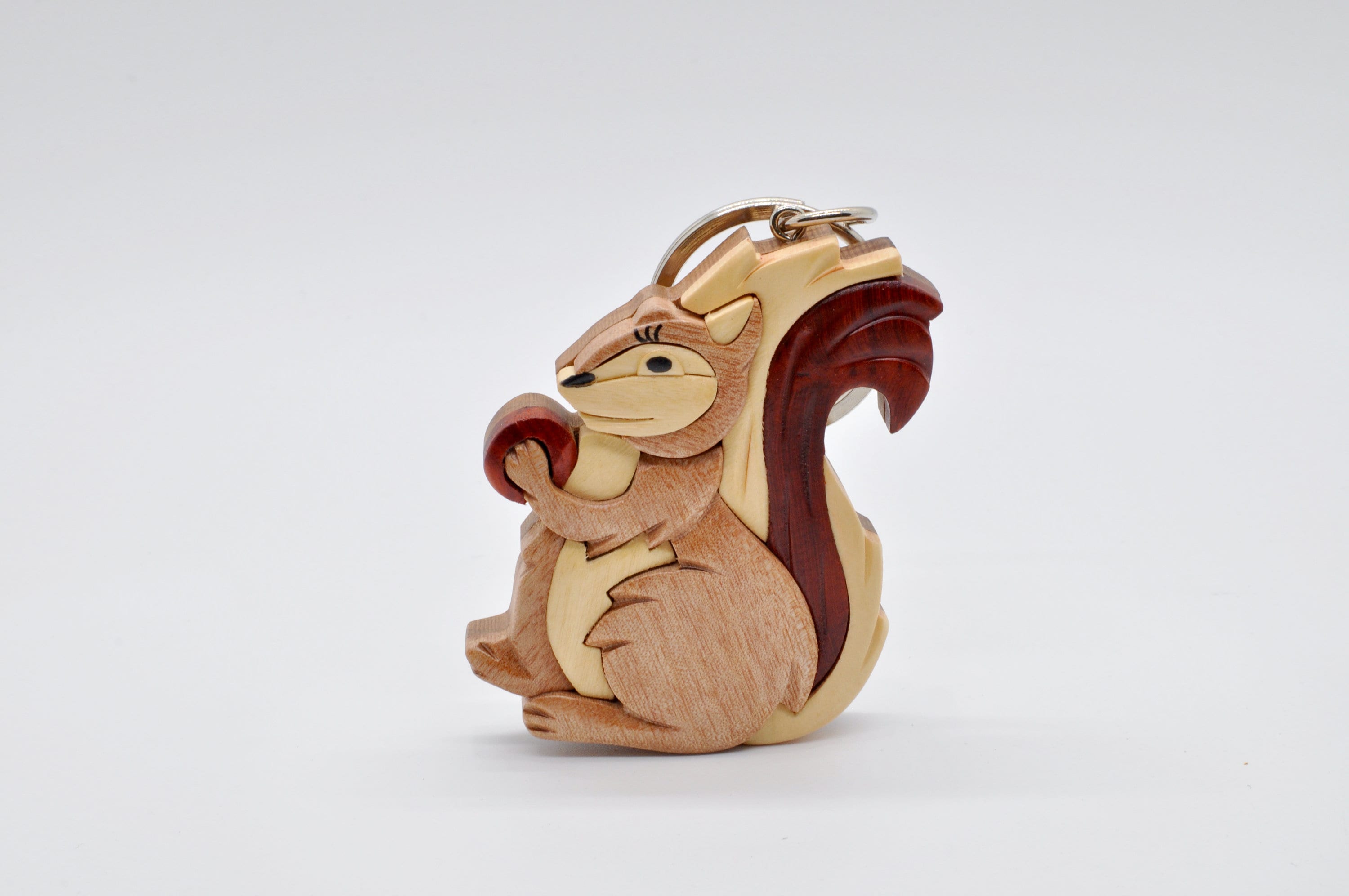 Squirrel Keychain Handmade Wooden Keychain Wooden Squirrel Etsy UK