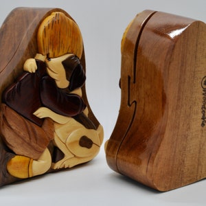 Dog Lover Gift Idea Wooden Puzzle Box Dog Jewelry Box For Him and Her Handmade Birthday Gift For Son Jewelry Case Gift For Her Dog Gift image 8