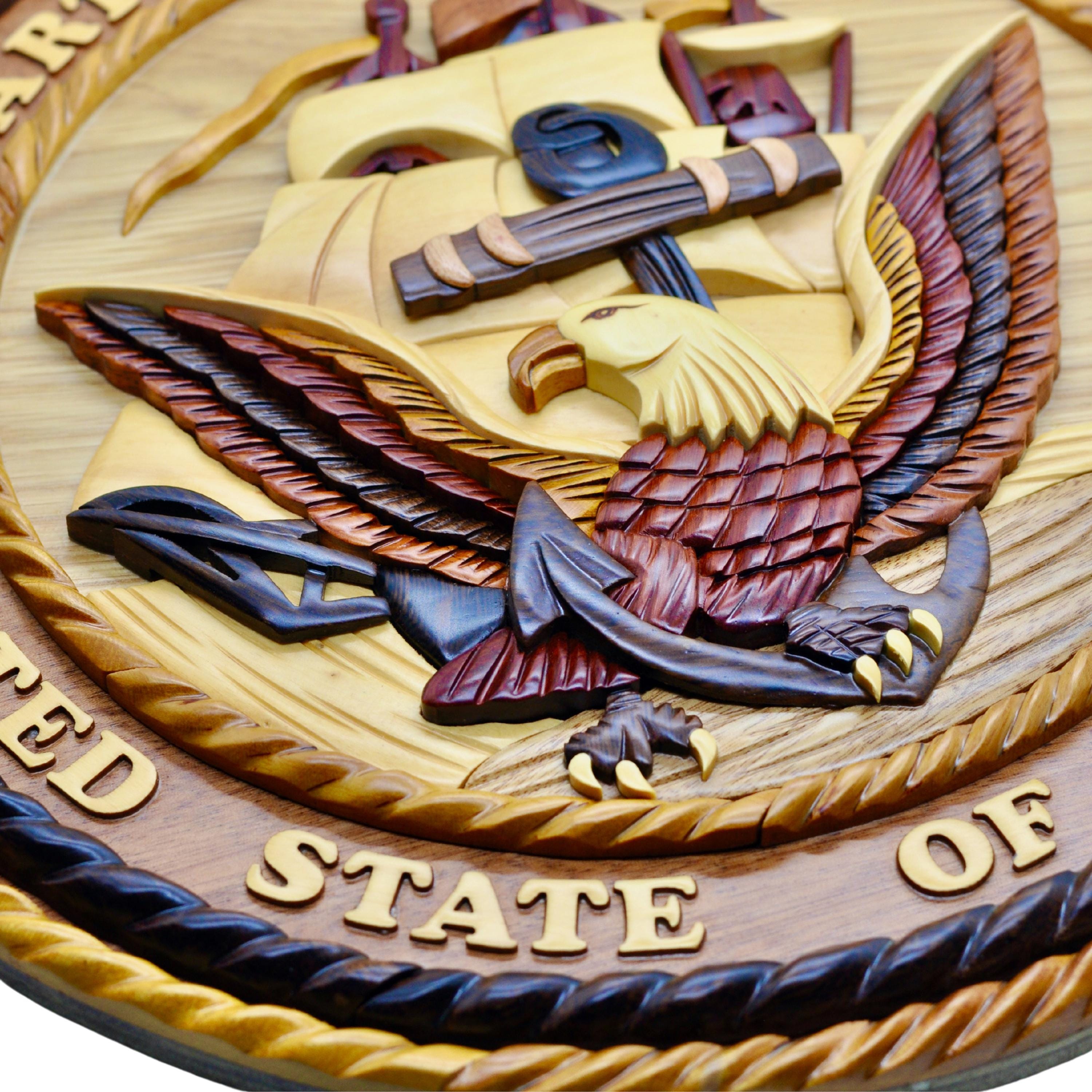 United States Navy Logo - Handmade Wooden Logo - US Navy - Gift