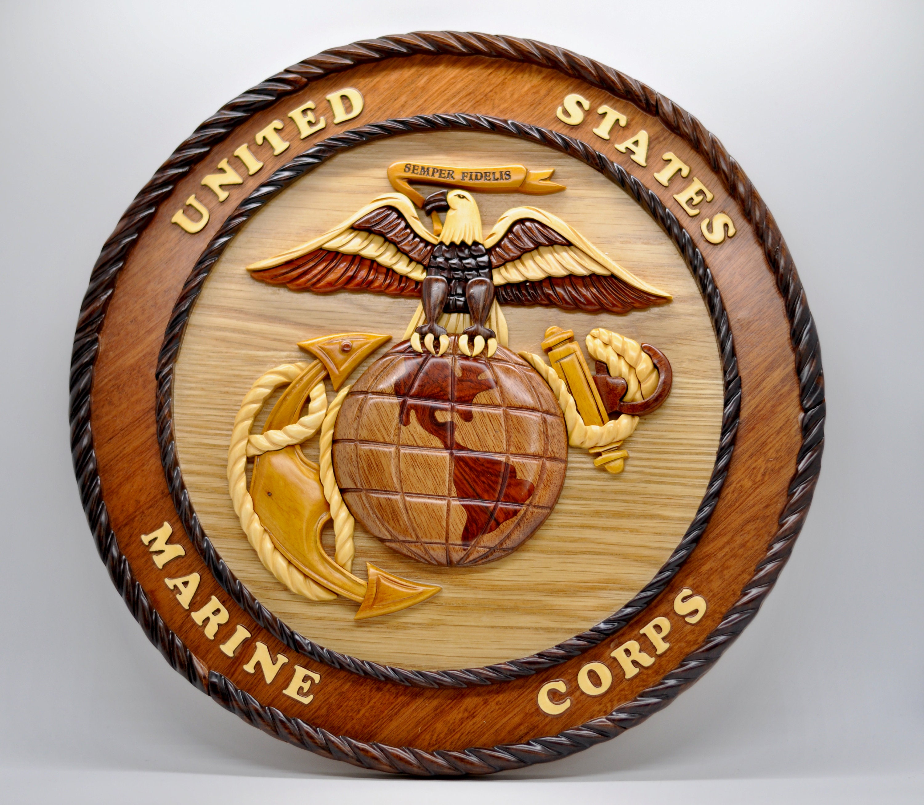 US Marine Corps Semper Fi Solid Brass Logo Meat Branding Iron 