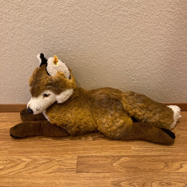 Vintage 26" Steiff  Molly Fuzzy Fox Plush Stuffed 0347/55 West Germany -1970s 1980s