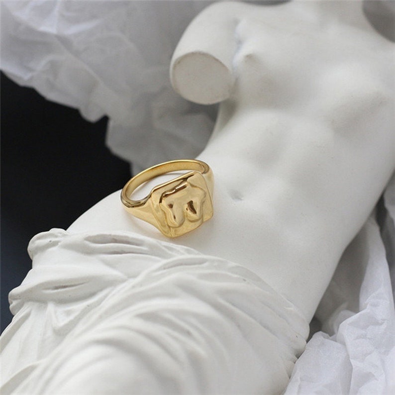 Female Body Ring Ring Statement Ring Stainless Steel Etsy UK