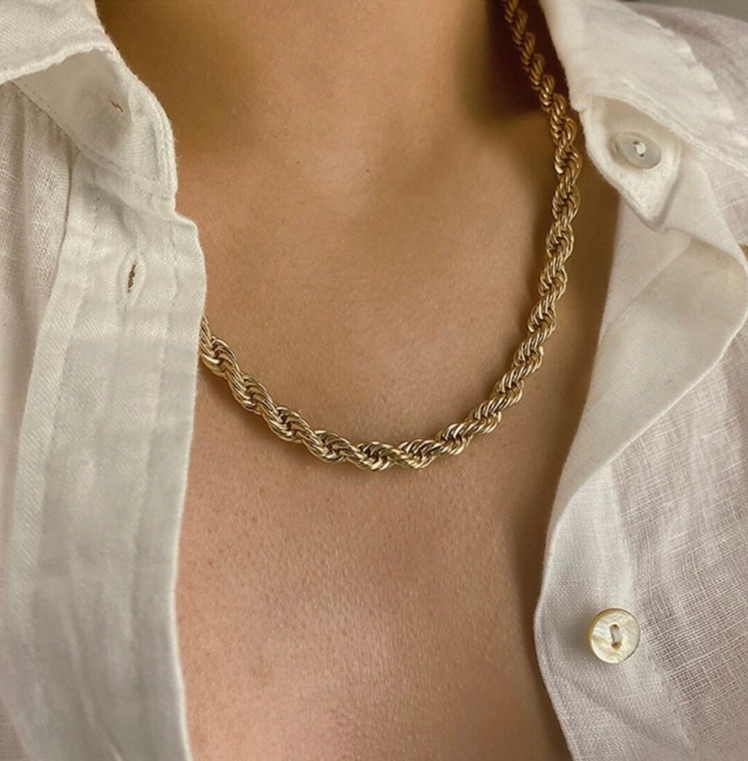 Chunky Rope Chain Necklace 8mm Rope Chain Stainless Steel - Etsy UK