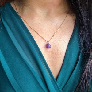 AMETHYST • Sterling silver / Gold filled • Tumbled stone Necklace • Birthstone February - Aquarius Pisces