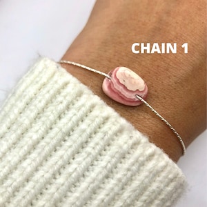 RHODOCHROSIT AAA • Sterling Silber / Gold filled • Trommelstein Armband • Geburtsstein Oktober • Stier