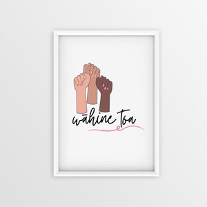 Wāhine toa [warrior woman] // Wall Art, New Zealand, strong women, Te Reo Māori print, New Zealand decor, Aotearoa, Living room print